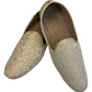 Very Comfortable Gold Brocade Loafer Style Mojri - Indian Mens shoes - Mojari , Khossay - YD2305 - Prachy Creations