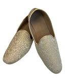 Very Comfortable Gold Brocade Loafer Style Mojri - Indian Mens shoes - Mojari , Khossay - YD2305 - Prachy Creations