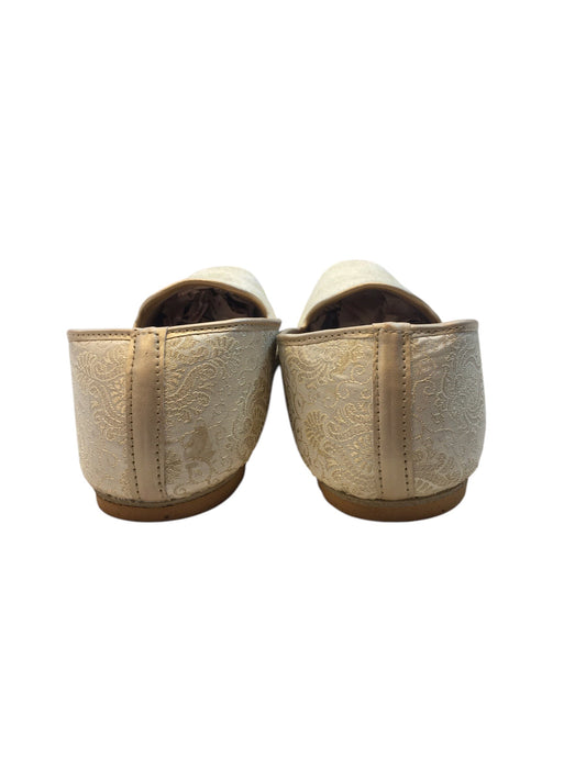 Very Comfortable Gold Brocade Loafer Style Mojri - Indian Mens shoes - Mojari , Khossay - YD2503 C - Prachy Creations