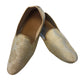 Very Comfortable Gold Brocade Loafer Style Mojri - Indian Mens shoes - Mojari , Khossay - YD2503 C - Prachy Creations