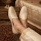 Very Comfortable Gold Brocade Loafer Style Mojri - Indian Mens shoes - Mojari , Khossay - YD2603 - Prachy Creations