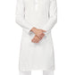 White - Pure Cotton Mens Indian Kurta set - Funeral, Temple, Eid, Mehndi, Haldi (with Draw stringed trousers) - Cello KV - Prachy Creations