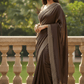 Wine / Purple - Classic Saree with Stone Work Border and Blouse Piece - UK stock - 24hr Dispatch - RS2538 VP - Prachy Creations
