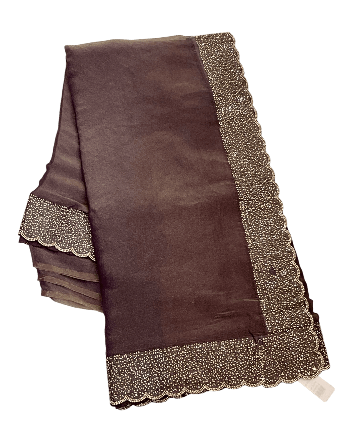 Wine / Purple - Classic Saree with Stone Work Border and Blouse Piece - UK stock - 24hr Dispatch - RS2538 VP - Prachy Creations