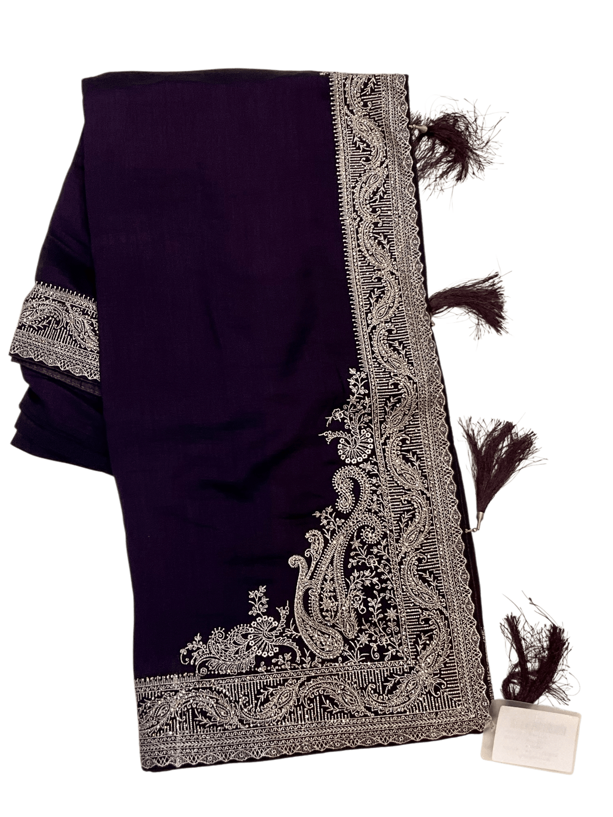 Wine / Purple - Classic Saree with Thread / Stone Work and Blouse Piece - UK stock - 24hr Dispatch - RS2506 VP - Prachy Creations