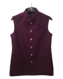 Wine - Rich Handloom Mens Waistcoat / Bandi - Bollywood - HHF2404 KV 0624 - Prachy Creations