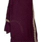 Wine - Rich Saree with Stone Work Border and Blouse Piece - UK stock - 24hr Dispatch - RS2509 VA - Prachy Creations