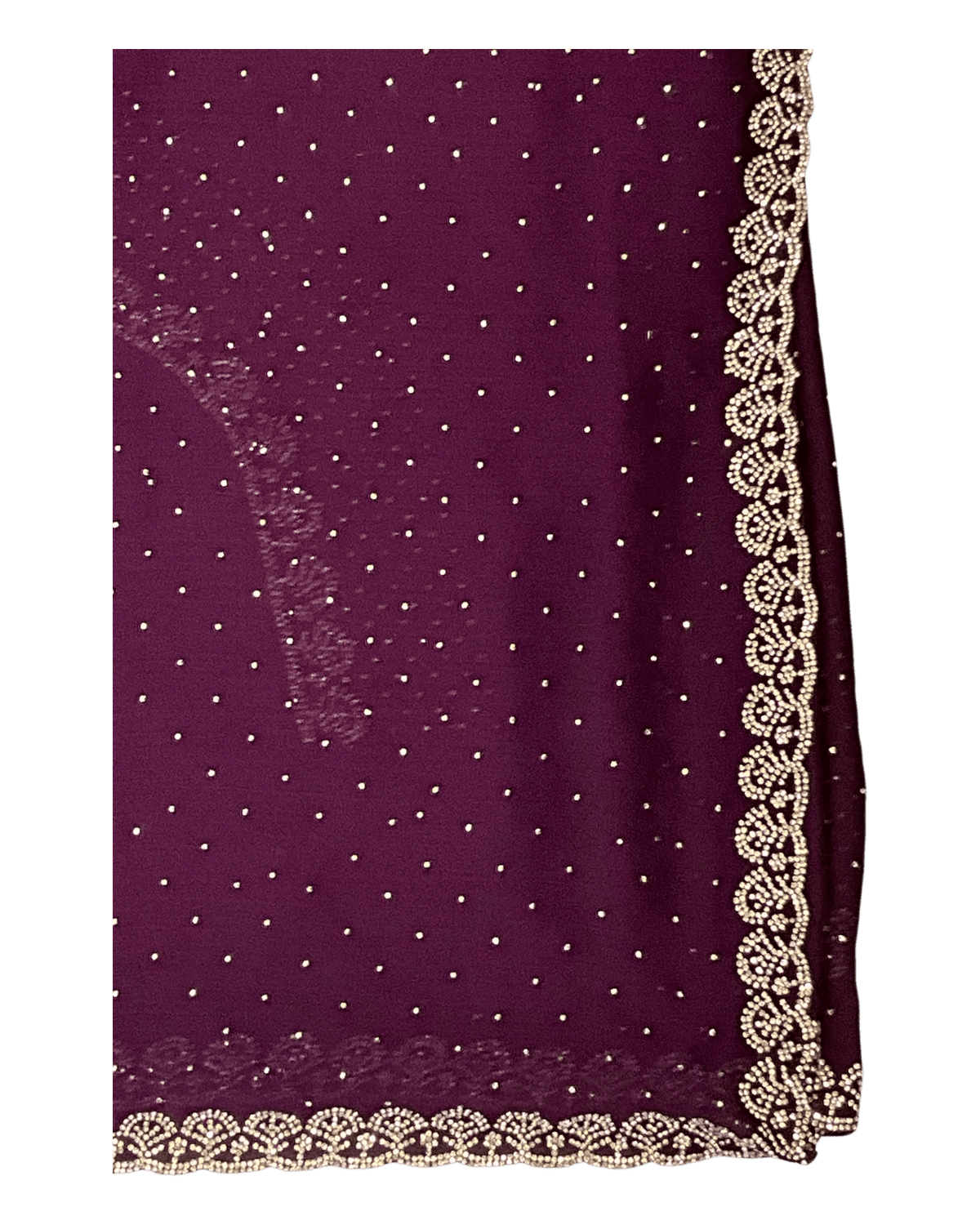 Wine - Rich Saree with Stone Work Border and Blouse Piece - UK stock - 24hr Dispatch - RS2509 VA - Prachy Creations