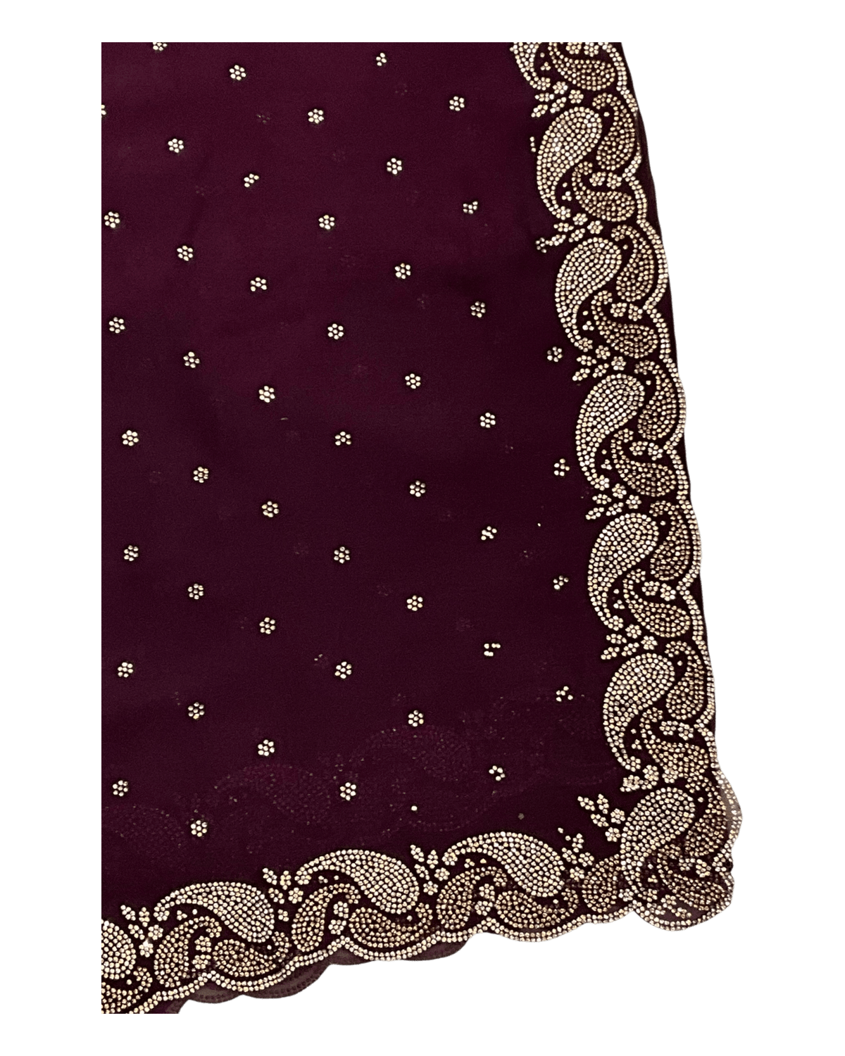 Wine - Rich Saree with Stone Work Border and Blouse Piece - UK stock - 24hr Dispatch - RS2532 TC - Prachy Creations