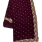 Wine - Rich Saree with Stone Work Border and Blouse Piece - UK stock - 24hr Dispatch - RS2532 TC - Prachy Creations