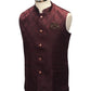 Wine - Rich Suiting Material Mens Indian Waistcoat - Amazing Fit - Great Quality - YD2423 KC 0824 - Prachy Creations