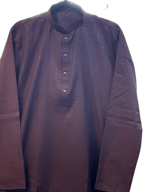 Wine - Self Brocade - Mens Indian Kurta set with Trousers - UK Stock - Weddings / Walimas , Sangeet, Diwali, Eid, Mehndi / Henna - VEE3504 09KV26 - Prachy Creations