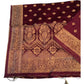Wine - Traditional Handloom Banarasi Sari / Saree - with Blouse Piece - SN2404 11VC24 - Prachy Creations