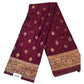 Wine - Traditional Handloom Banarasi Sari / Saree - with Blouse Piece - SN2404 11VC24 - Prachy Creations
