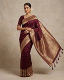 Wine - Traditional Handloom Saree with Blouse Piece - UK stock - 24hr Dispatch - SP2630 KP - Prachy Creations