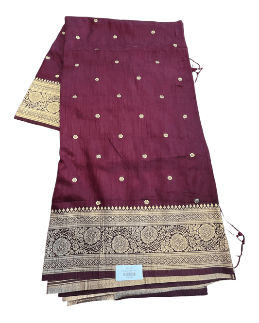 Wine - Traditional Handloom Saree with Blouse Piece - UK stock - 24hr Dispatch - SP2630 KP - Prachy Creations