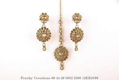 Antique finish Tika with matching earrings 12ER2899 - Prachy Creations