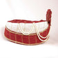 Red / Cream Crushed Tissue Turban 204 - 1407 H0416 - Prachy Creations