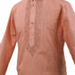Bollywood - Boys Kurta set with churidar trousers, Beige - Adhir AP0319 - Prachy Creations