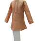Bollywood - Boys Kurta set with churidar trousers, Beige - Adhir AP0319 - Prachy Creations