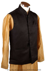 Mens Bollywood party style waistcoat - Black - Cello H 0316 - Prachy Creations