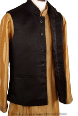 Mens Bollywood party style waistcoat - Black - Cello H 0316 - Prachy Creations