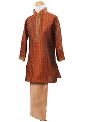BollywoodParty - Boys Kurta set with pyjama trousers , Brown - Crown C0319 Size age six months onwards - Prachy Creations