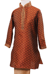 BollywoodParty - Boys Kurta set with pyjama trousers , Brown - Crown C0319 Size age six months onwards - Prachy Creations