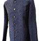 Mens Indian Light Sherwani set in Navy Brocade for weddings, Bollywood Party ( with Draw stringed trousers) - DD180802JV - Prachy Creations