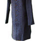 Mens Indian Light Sherwani set in Navy Brocade for weddings, Bollywood Party ( with Draw stringed trousers) - DD180802JV - Prachy Creations