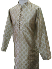 Mens Brocade Gold Kurta set , Bollywood Party Weddings - F1801KT - Prachy Creations
