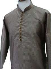 Mens Gold / Blue brocade Kurta set , Bollywood Party Weddings - F1806KT - Prachy Creations