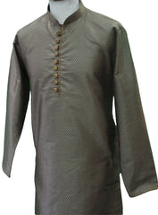 Mens Gold / Blue brocade Kurta set , Bollywood Party Weddings - F1806KT - Prachy Creations