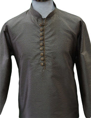 Mens Gold / Blue brocade Kurta set , Bollywood Party Weddings - F1806KT - Prachy Creations