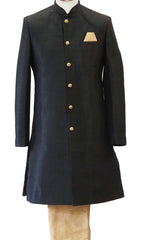 Mens Classic Sherwani set , Black - Bollywood Party Weddings - F1810JY - Prachy Creations