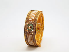 Openable Gold finish Kada Bangle - Various sizes - Bollywood - Weddings -  HR812 Vp0919 - Prachy Creations