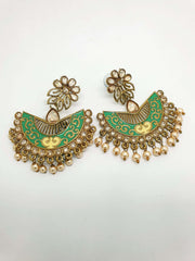 Meenakari Indian Jodhpur Earrings - Bollywood - Fancy Dress - VFJ05 Tp0918 - Prachy Creations