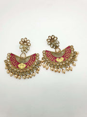 Meenakari Indian Jodhpur Earrings - Bollywood - Fancy Dress - VFJ05 Tp0918 - Prachy Creations