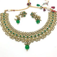 Ladies Choker with Earrings set - Bollywood - Weddings - HR860 C1119 - Prachy Creations