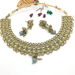 Ladies Choker with Earrings set - Bollywood - Weddings - HR860 C1119 - Prachy Creations