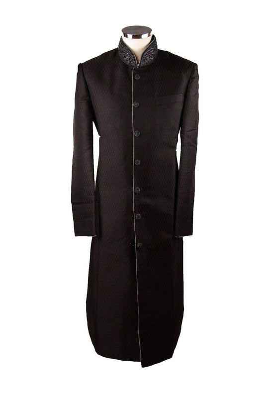 Simple Black Sherwani SW101 - Prachy Creations