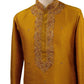 Classy Raw silk kurta set with antique embroidery on the neck and sleeves - CK 1800 - Prachy Creations