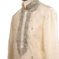 Classy Raw silk kurta set with antique embroidery on the neck and sleeves - CK 1800 - Prachy Creations