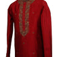Classy Raw silk kurta set with antique embroidery on the neck and sleeves - CK 1800 - Prachy Creations