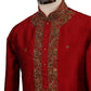 Classy Raw silk kurta set with antique embroidery on the neck and sleeves - CK 1800 - Prachy Creations