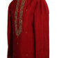 Classy Raw silk kurta set with antique embroidery on the neck and sleeves - CK 1800 - Prachy Creations