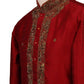 Classy Raw silk kurta set with antique embroidery on the neck and sleeves - CK 1800 - Prachy Creations