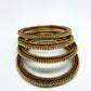 Set of Antique Finish Clear / White stone bangles (set of 4) - JAN1604KP-CLR - Prachy Creations
