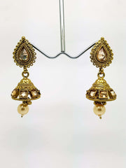 Reverse Stone Small Jhumki Earrings - Bollywood - Fancy Dress - KAJ576VP 0918 - Prachy Creations