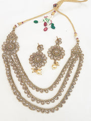 Ladies Choker necklace & Earrings set - Bollywood - Weddings - KAJ707 R0919 - Prachy Creations